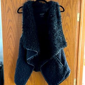 Fur and Sherpa Black Vest